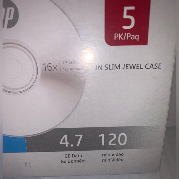 HP DVD-R 16x 4.7GB 5 Pack Red and Blue - Picture 3 of 5